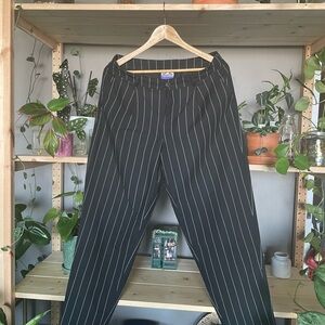 Elegant Black Pinstripe Women's Pants